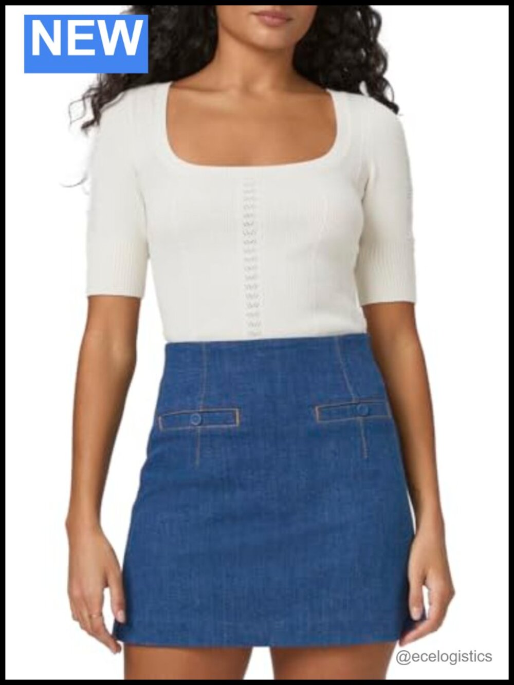 Racquel Mini Skirt 98% Cotton 2% Elastane Mid Rise Zipper Closure